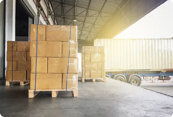 Pallets in warehouse