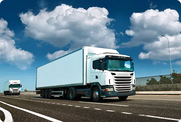 Truck on highway